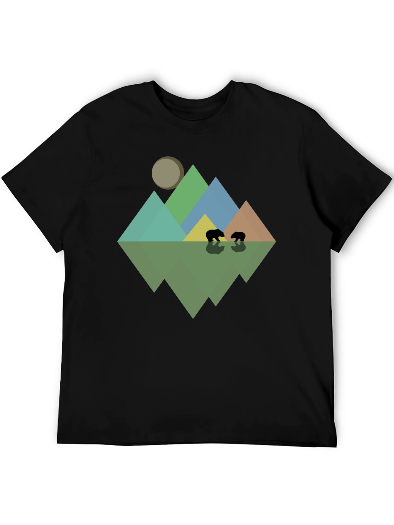 Geometric Mountain & Bear T-Shirt