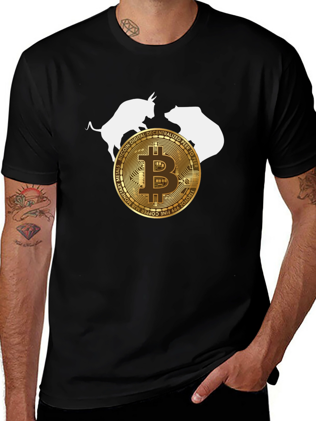 Bitcoin Bull & Bear Crypto T-Shirt