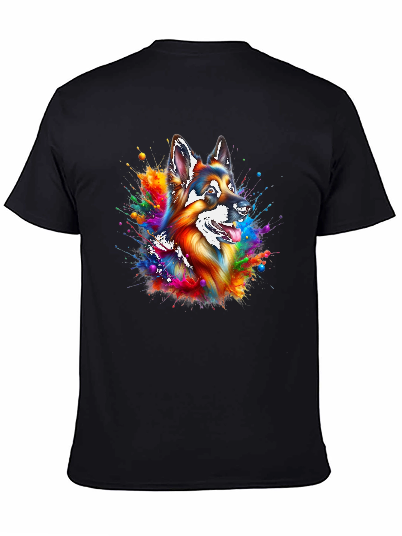 Colorful German Shepherd Splash Art T-Shirt