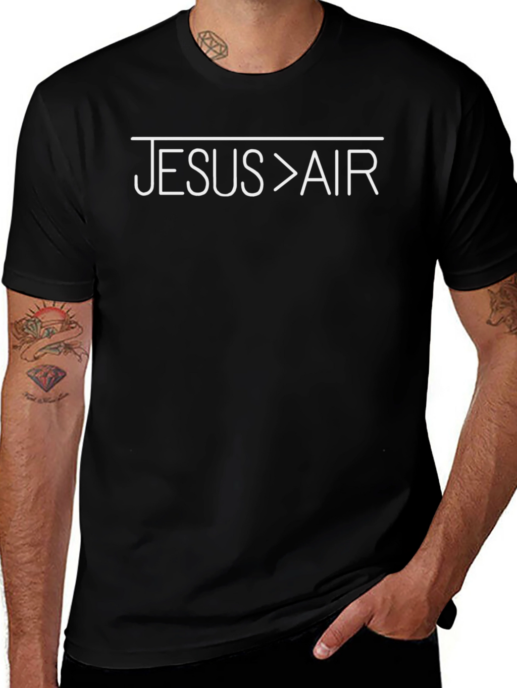 Jesus > Air Black Graphic Tee