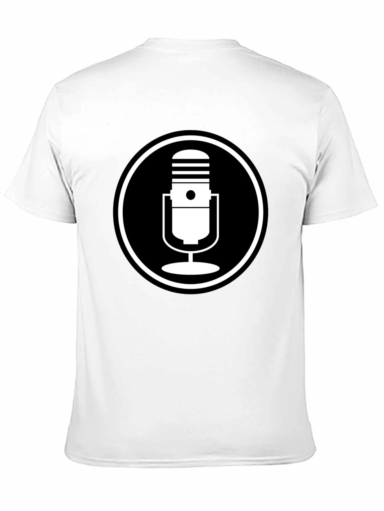 Black T-Shirt with Microphone Circle Graphic