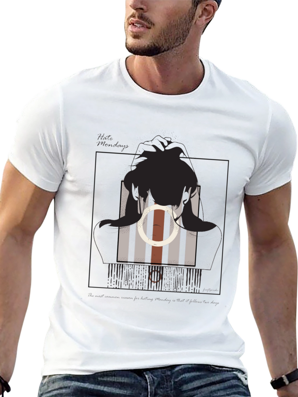 Abstract Silhouette Graphic Tee - Modern Style