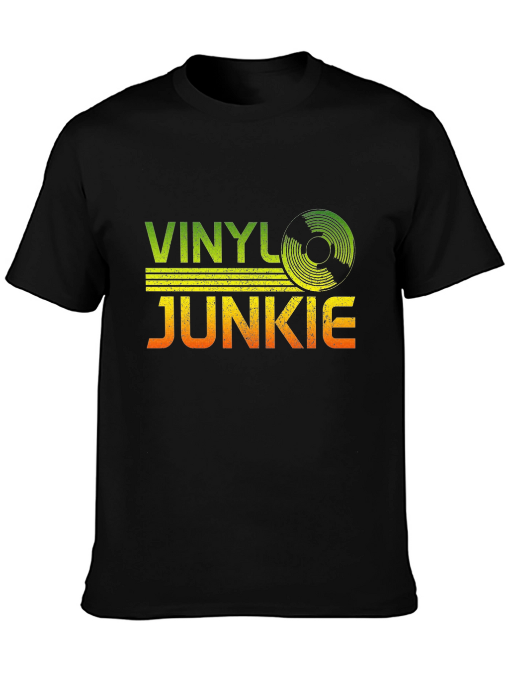 Vinyl Junkie Graphic T-Shirt - Retro Music Lover Tee