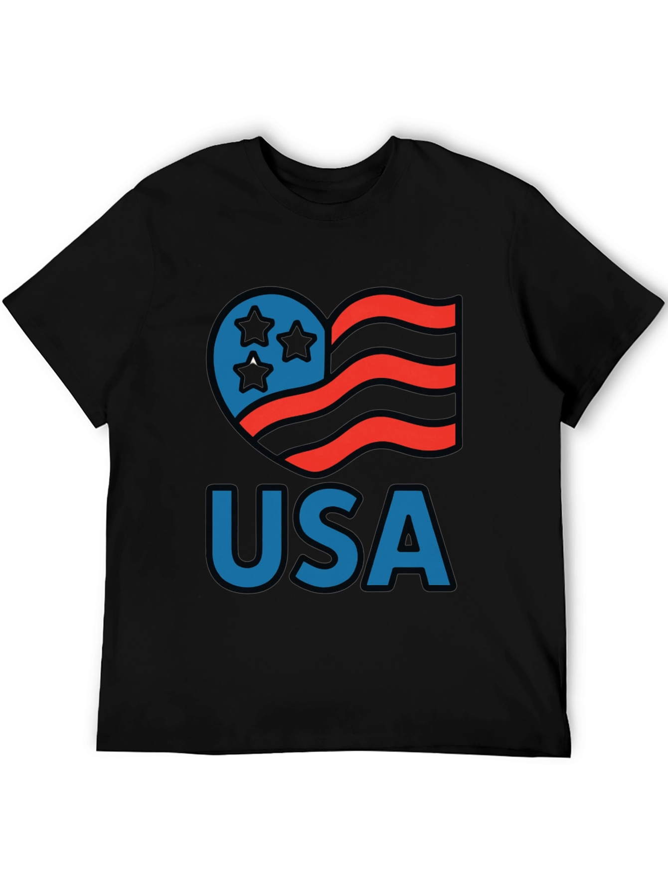 USA Patriotic Heart Graphic T-Shirt