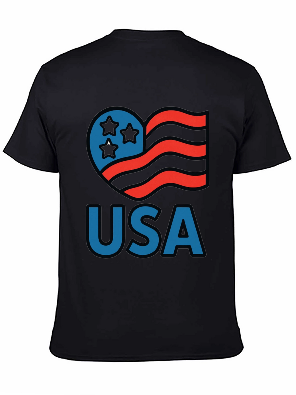 USA Patriotic Heart Graphic T-Shirt