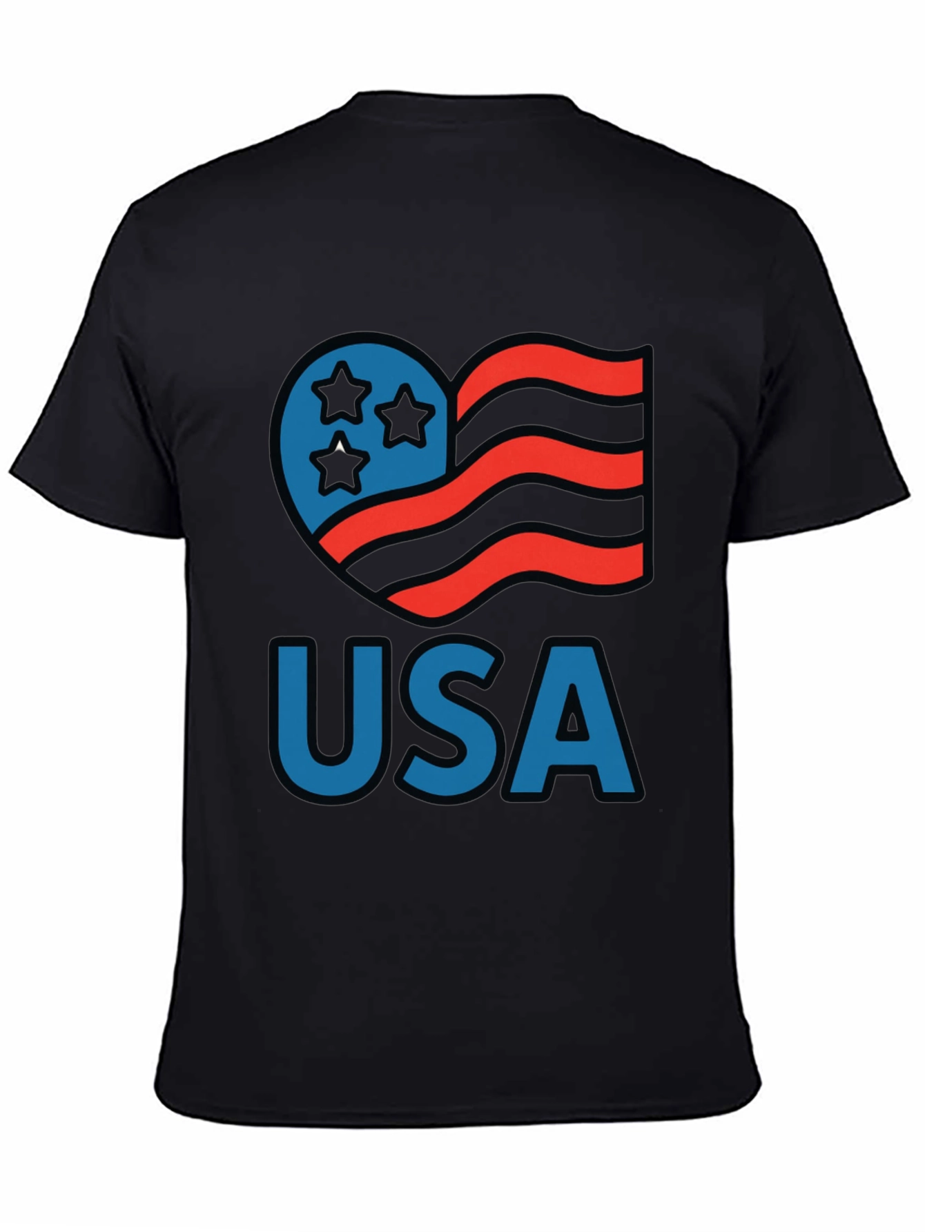 USA Patriotic Heart Graphic T-Shirt
