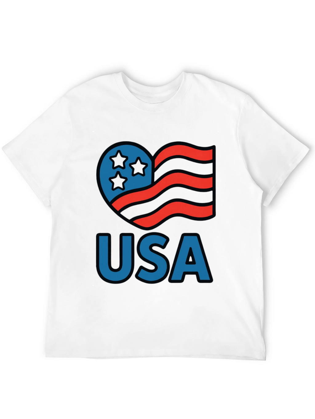 USA Patriotic Heart Graphic T-Shirt