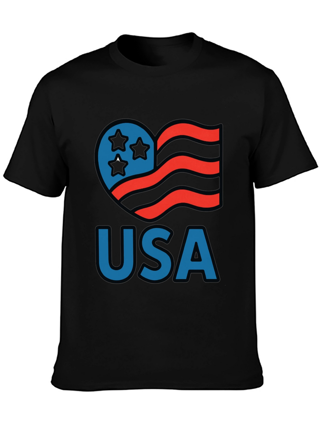 USA Patriotic Heart Graphic T-Shirt
