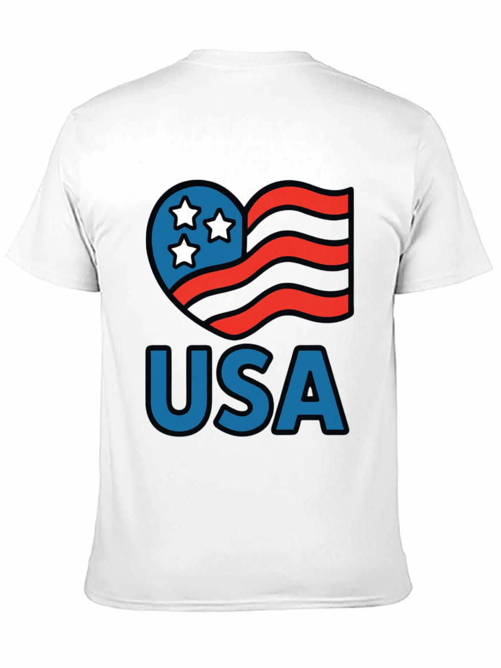 USA Patriotic Heart Graphic T-Shirt