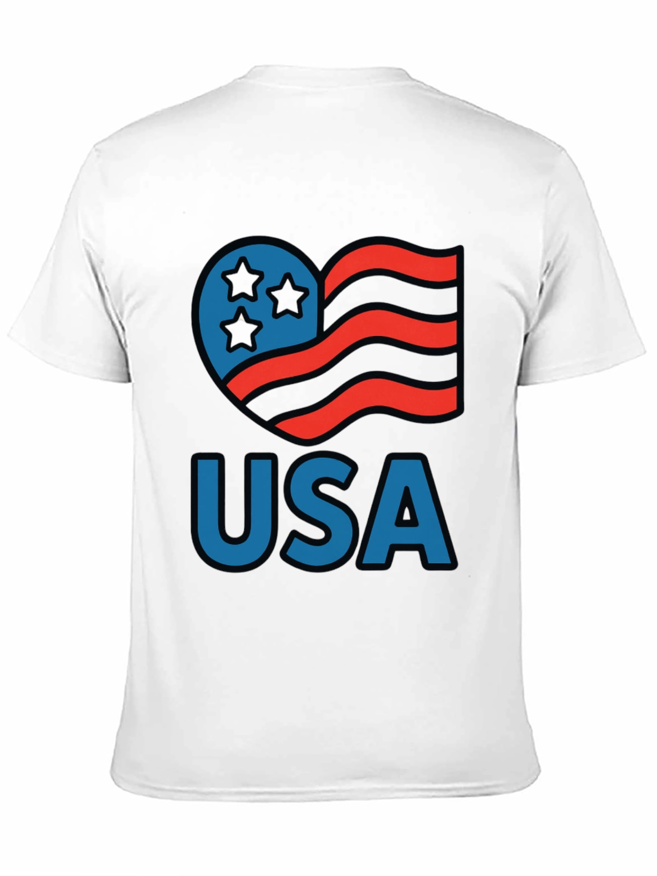 USA Patriotic Heart Graphic T-Shirt