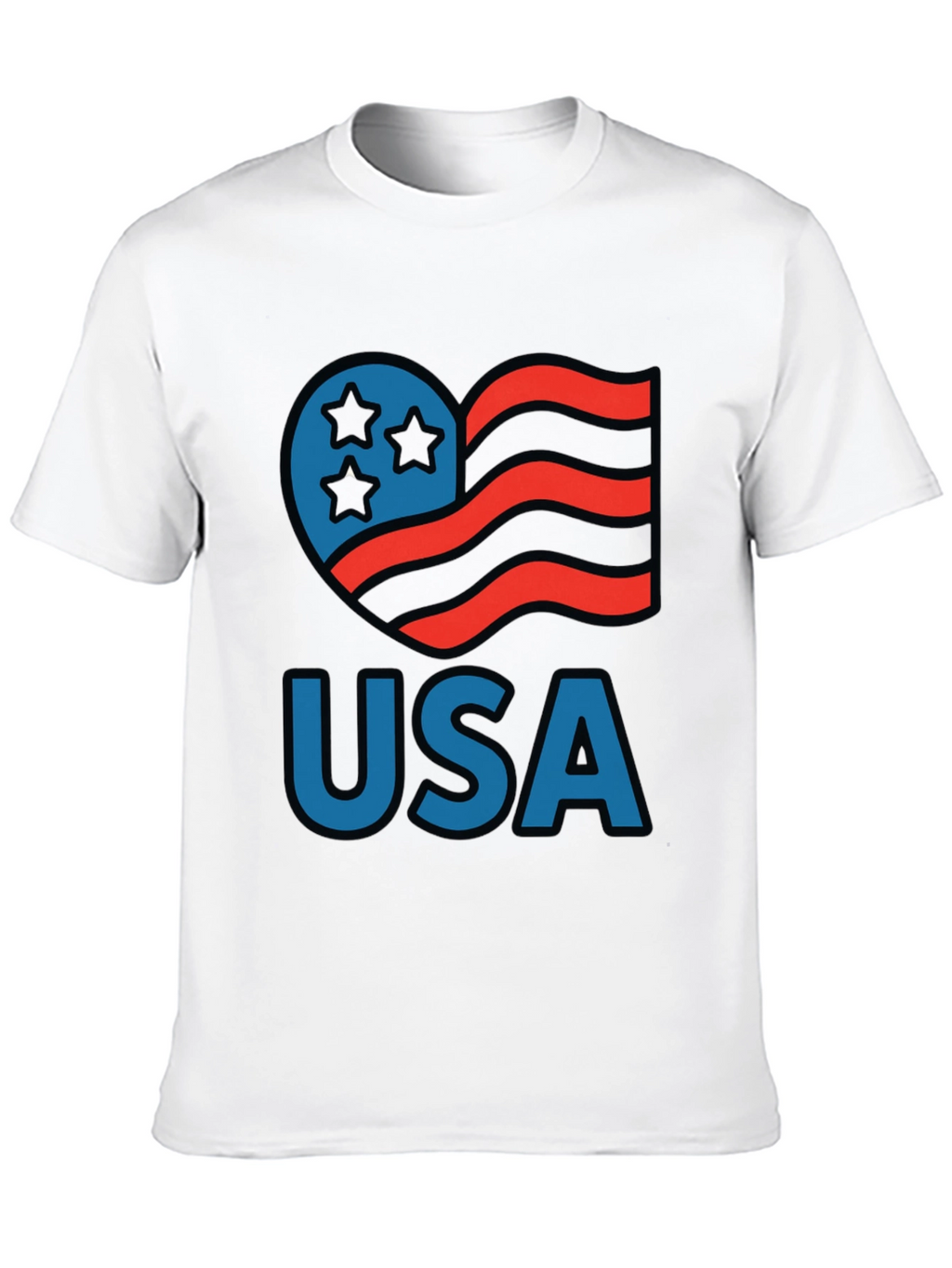 USA Patriotic Heart Graphic T-Shirt
