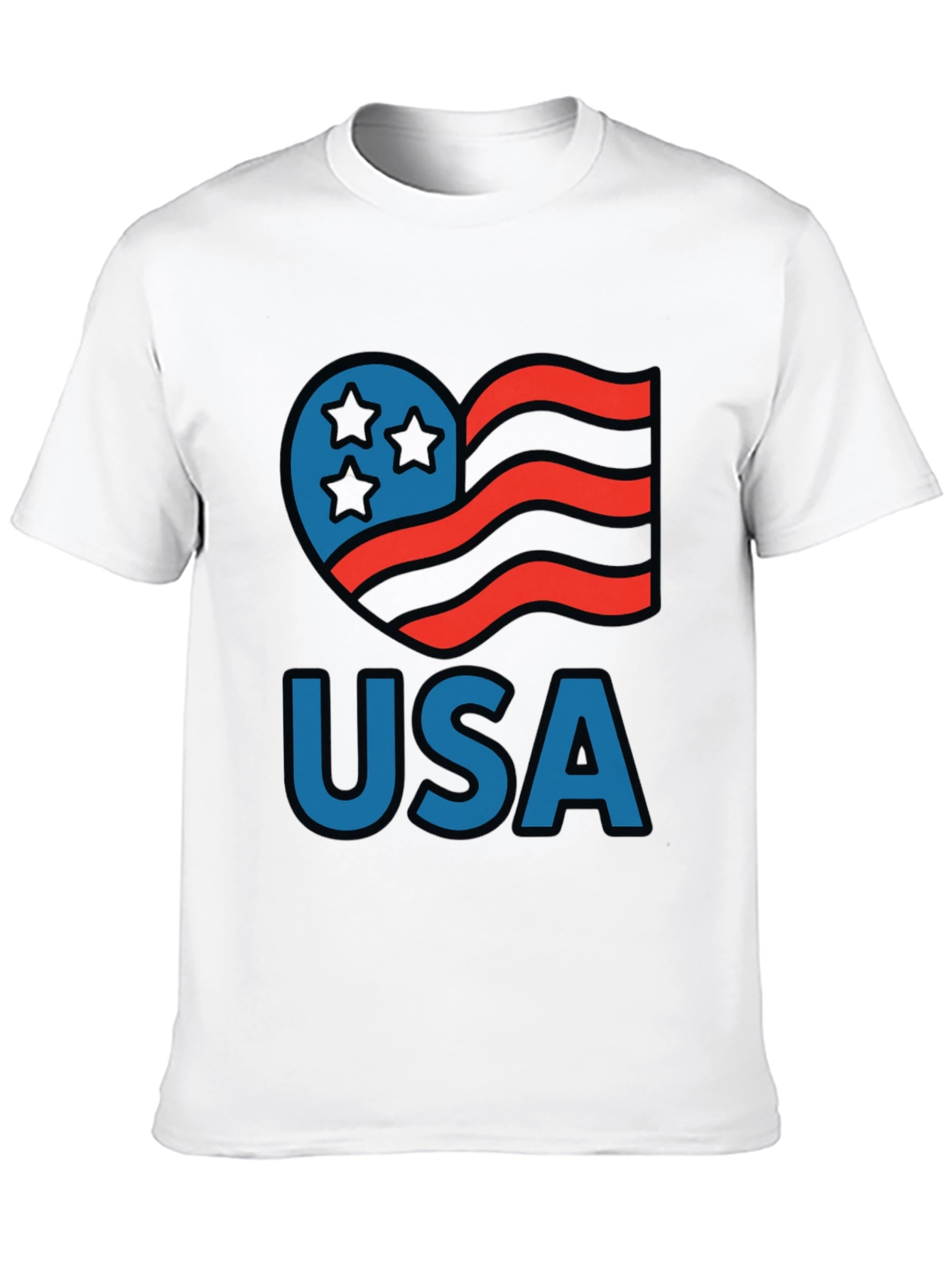 USA Patriotic Heart Graphic T-Shirt
