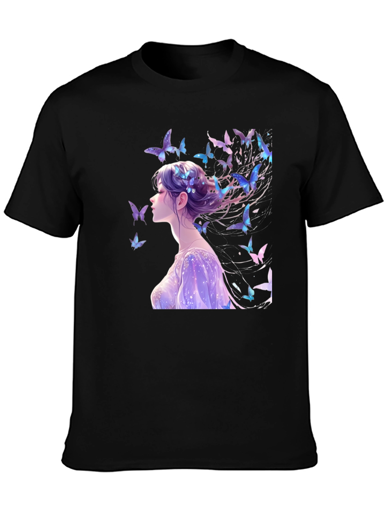 Anime Butterfly Girl Graphic T-Shirt