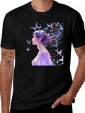 Anime Butterfly Girl Graphic T-Shirt