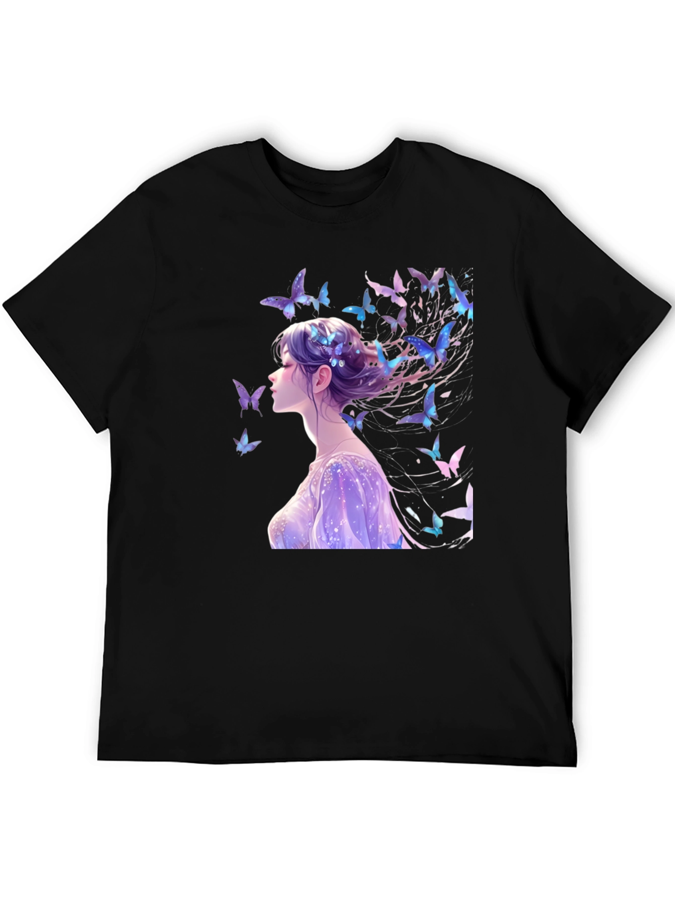 Anime Butterfly Girl Graphic T-Shirt