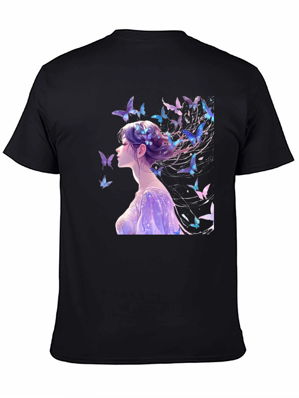Anime Butterfly Girl Graphic T-Shirt