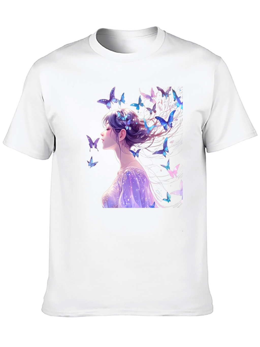 Anime Butterfly Girl Graphic T-Shirt
