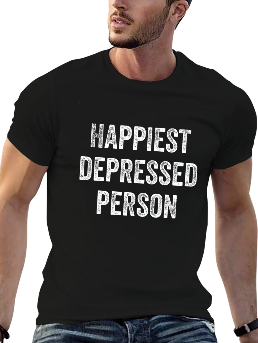 Happiest Depressed Person Graphic Tee