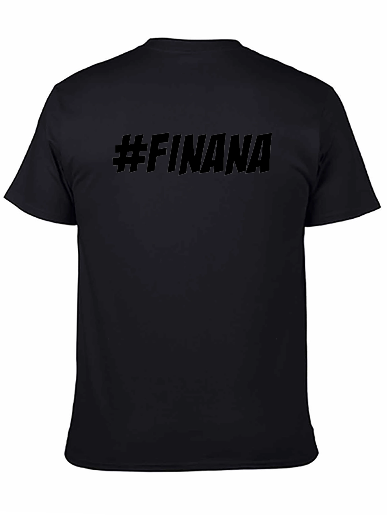 #FINANA Black Graphic Tee - Trendy Casual Style