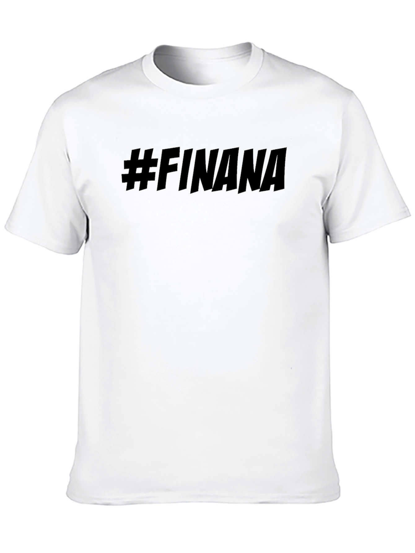 #FINANA Black Graphic Tee - Trendy Casual Style