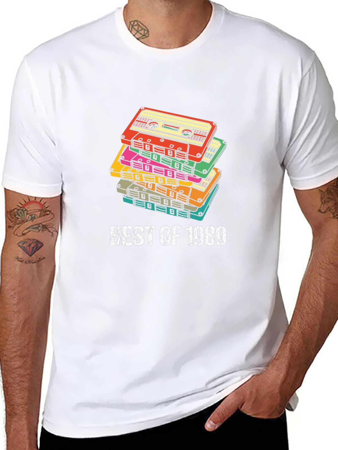 Best of 1989 Cassette Tape Stack Graphic Tee