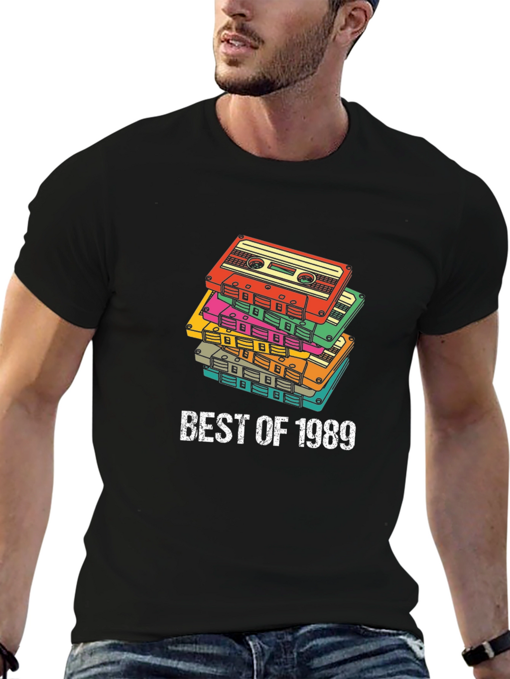 Best of 1989 Cassette Tape Stack Graphic Tee