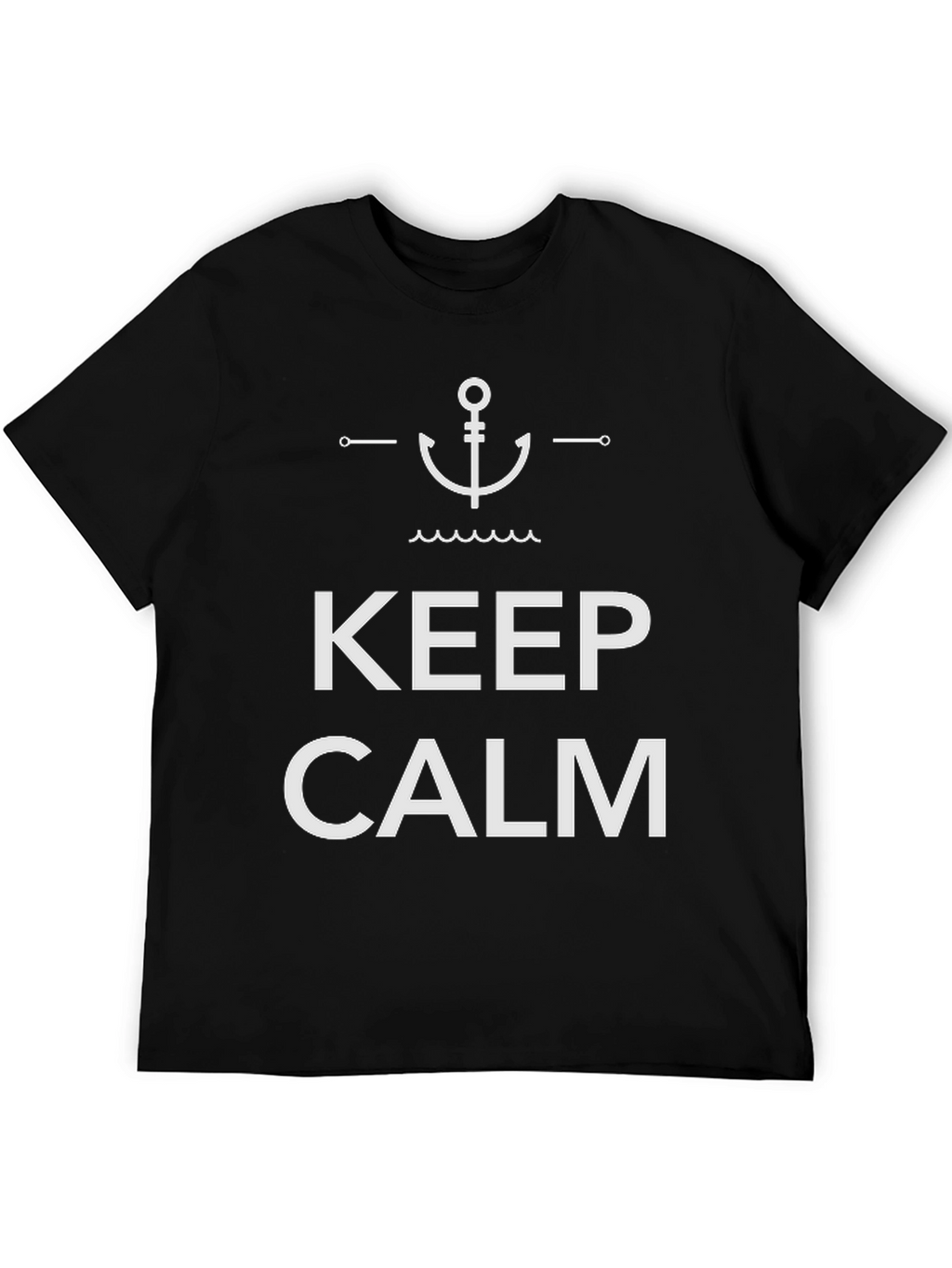 Keep Calm Anchor Graphic Black T-Shirt