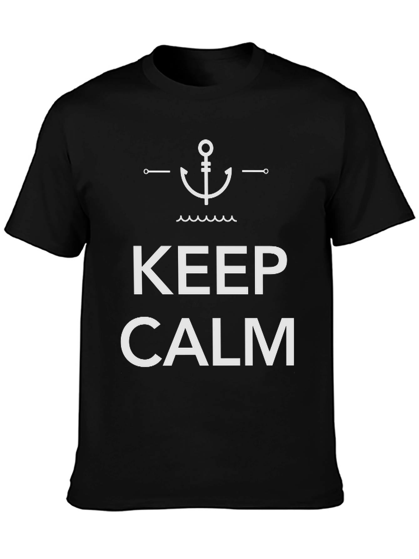 Keep Calm Anchor Graphic Black T-Shirt
