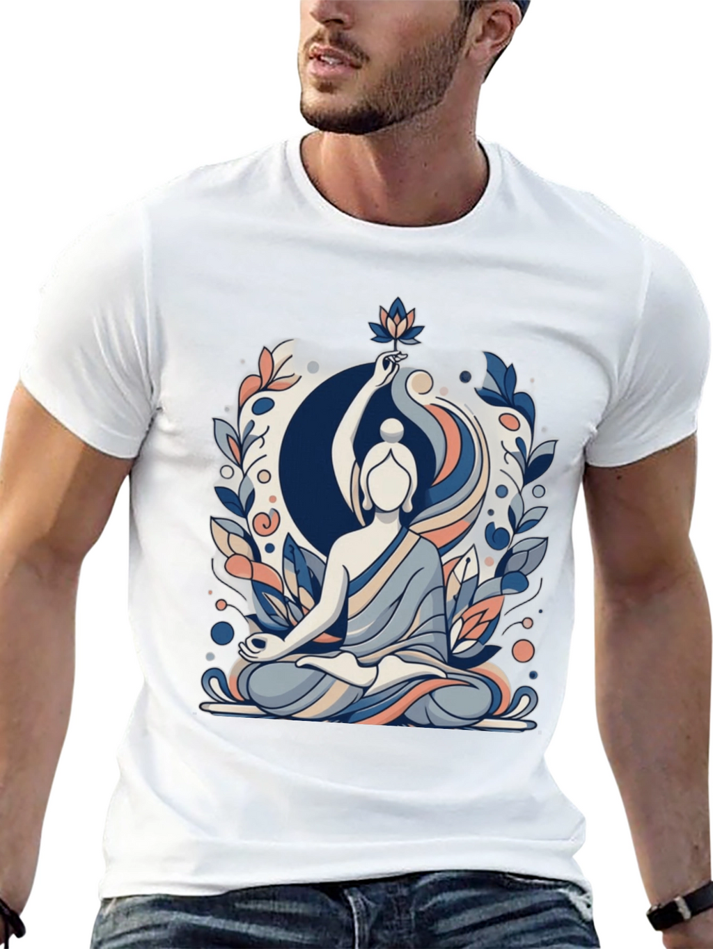 Meditative Buddha Graphic Tee - Stylish Black T-Shirt
