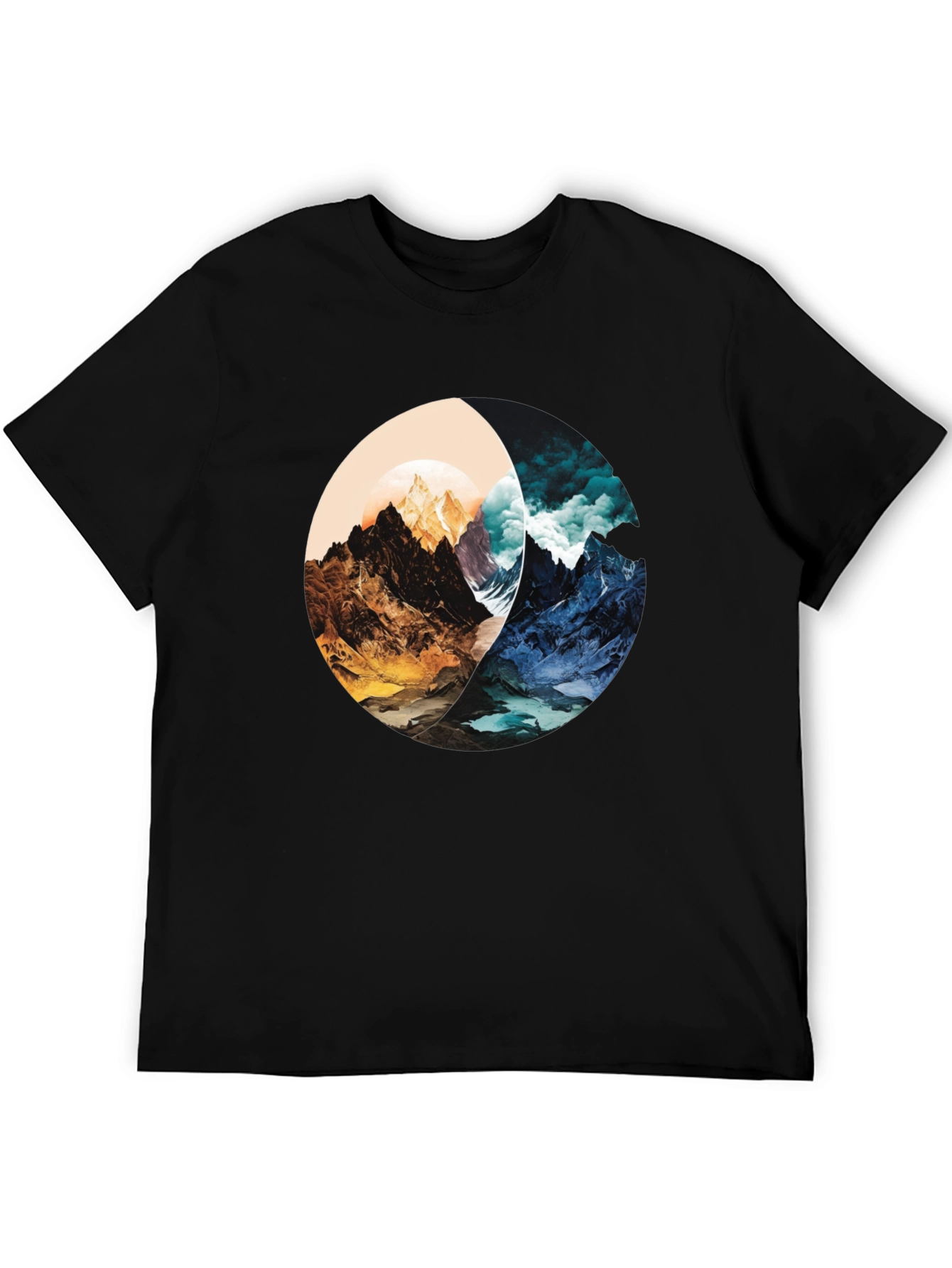 Yin Yang Mountain Graphic Tee - Stylish and Unique