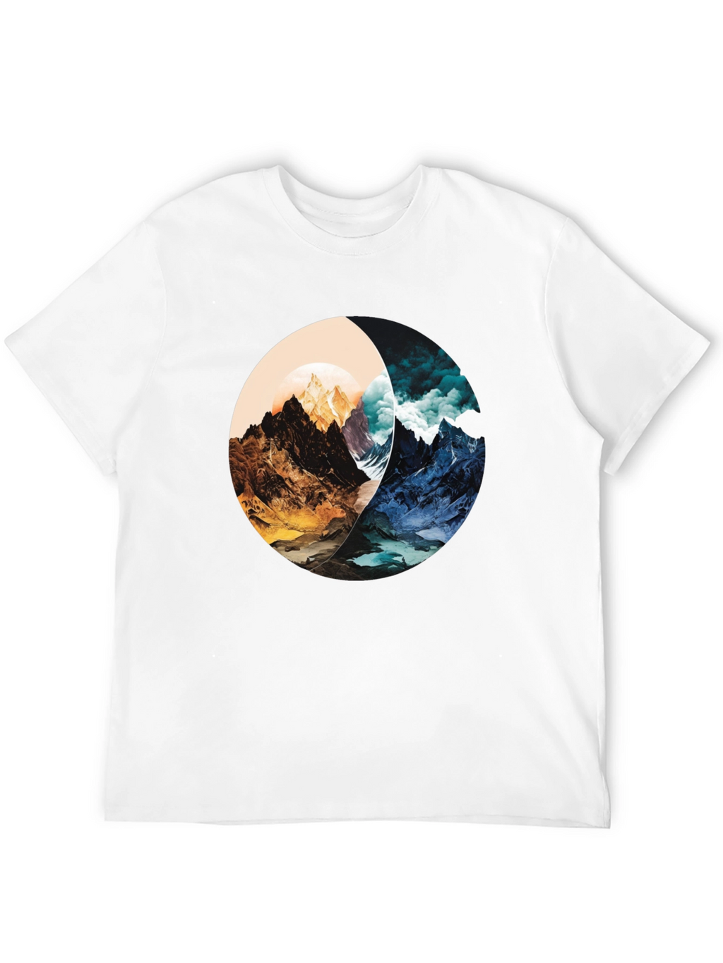 Yin Yang Mountain Graphic Tee - Stylish and Unique