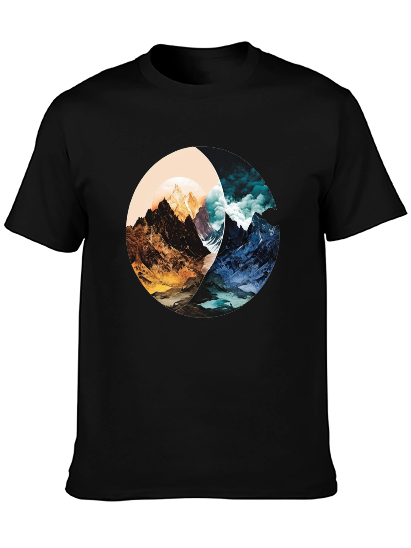 Yin Yang Mountain Graphic Tee - Stylish and Unique
