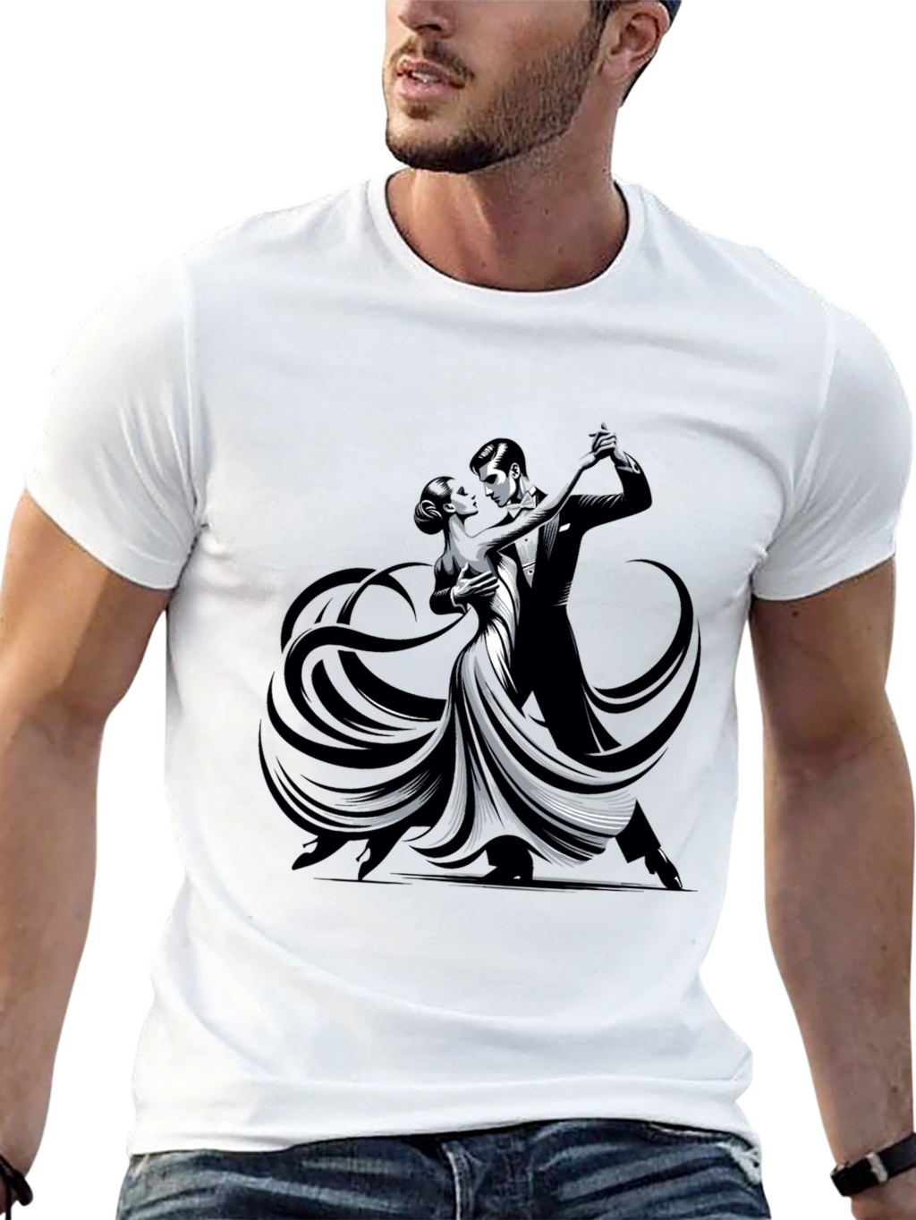 Tango Dance Graphic Tee - Sleek Black Shirt