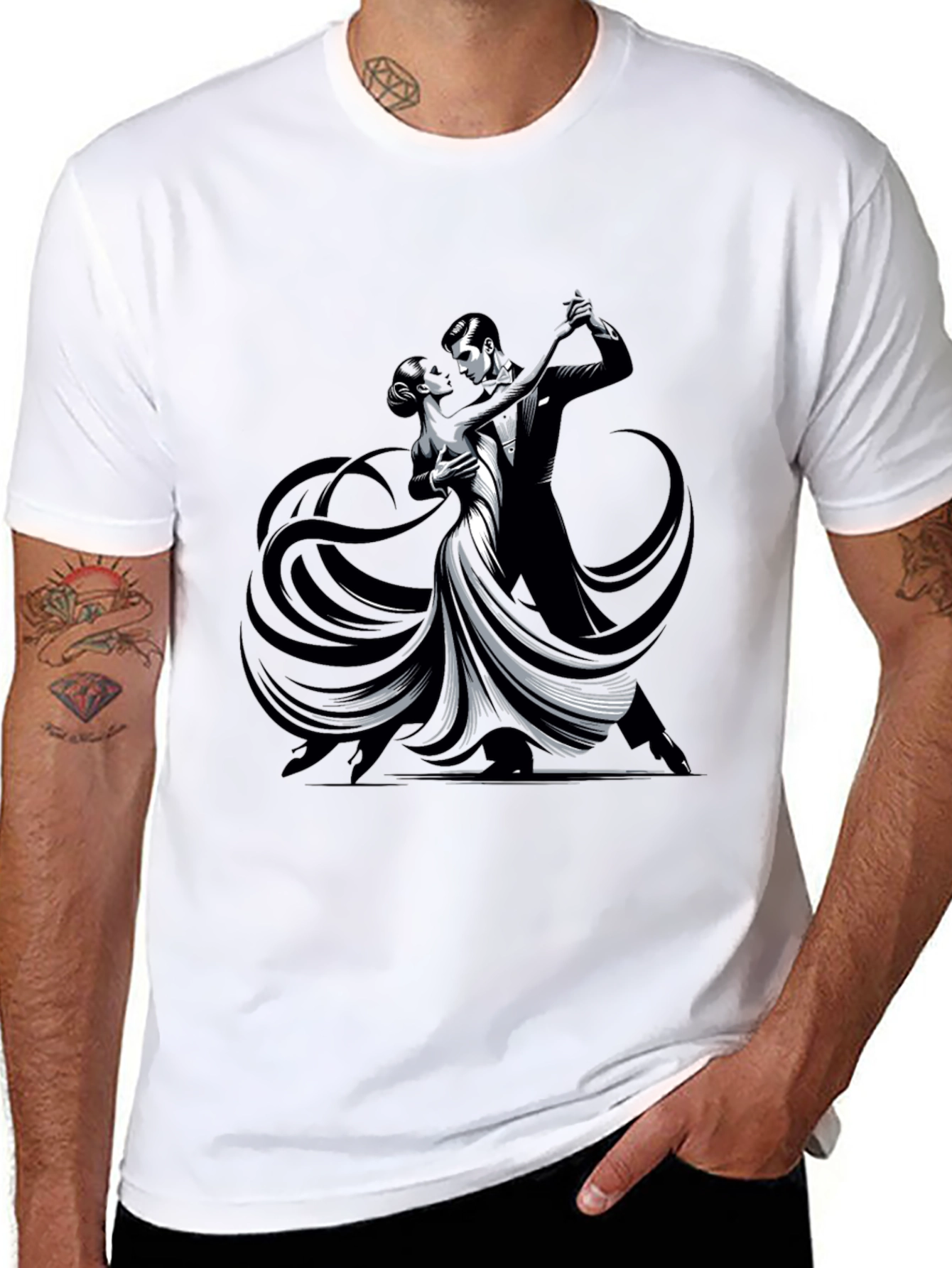 Tango Dance Graphic Tee - Sleek Black Shirt