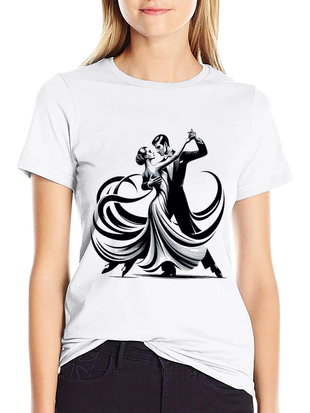 Tango Dance Graphic Tee - Sleek Black Shirt