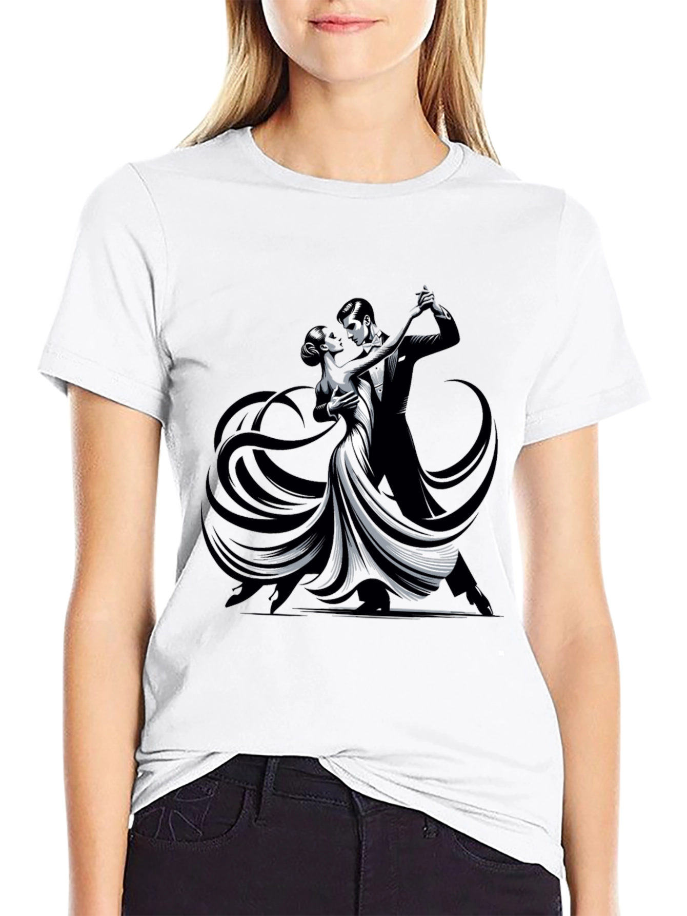 Tango Dance Graphic Tee - Sleek Black Shirt
