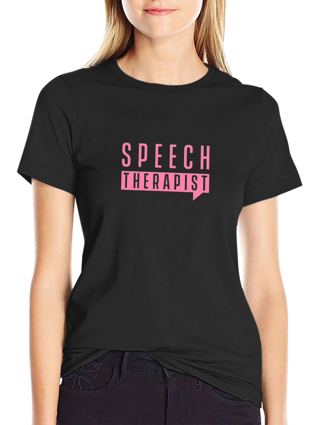 Speech Therapist T-Shirt - Black Cotton Tee