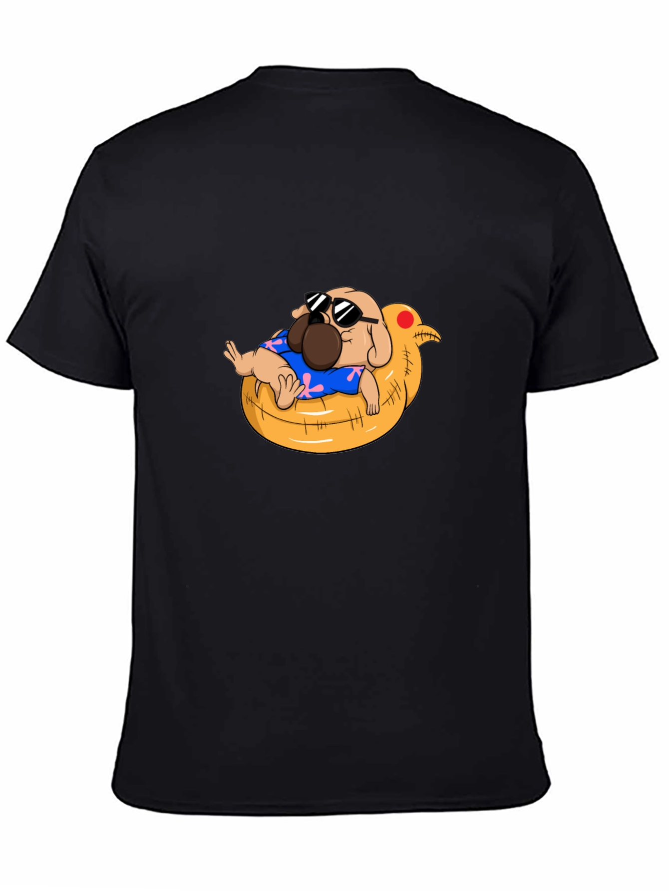 Cool Pug in Duck Float T-Shirt - Summer Vibes!