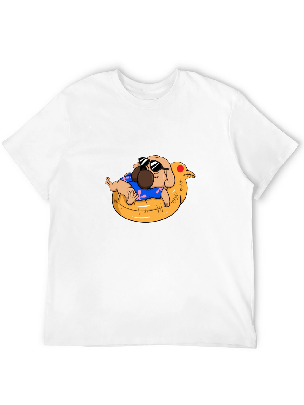 Cool Pug in Duck Float T-Shirt - Summer Vibes!