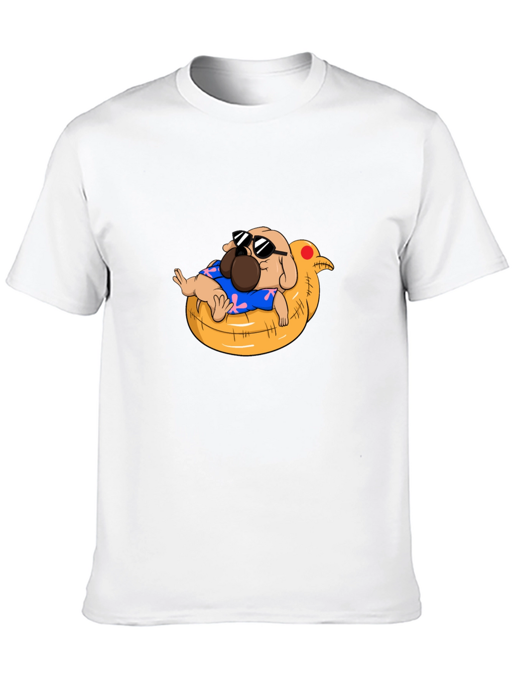 Cool Pug in Duck Float T-Shirt - Summer Vibes!
