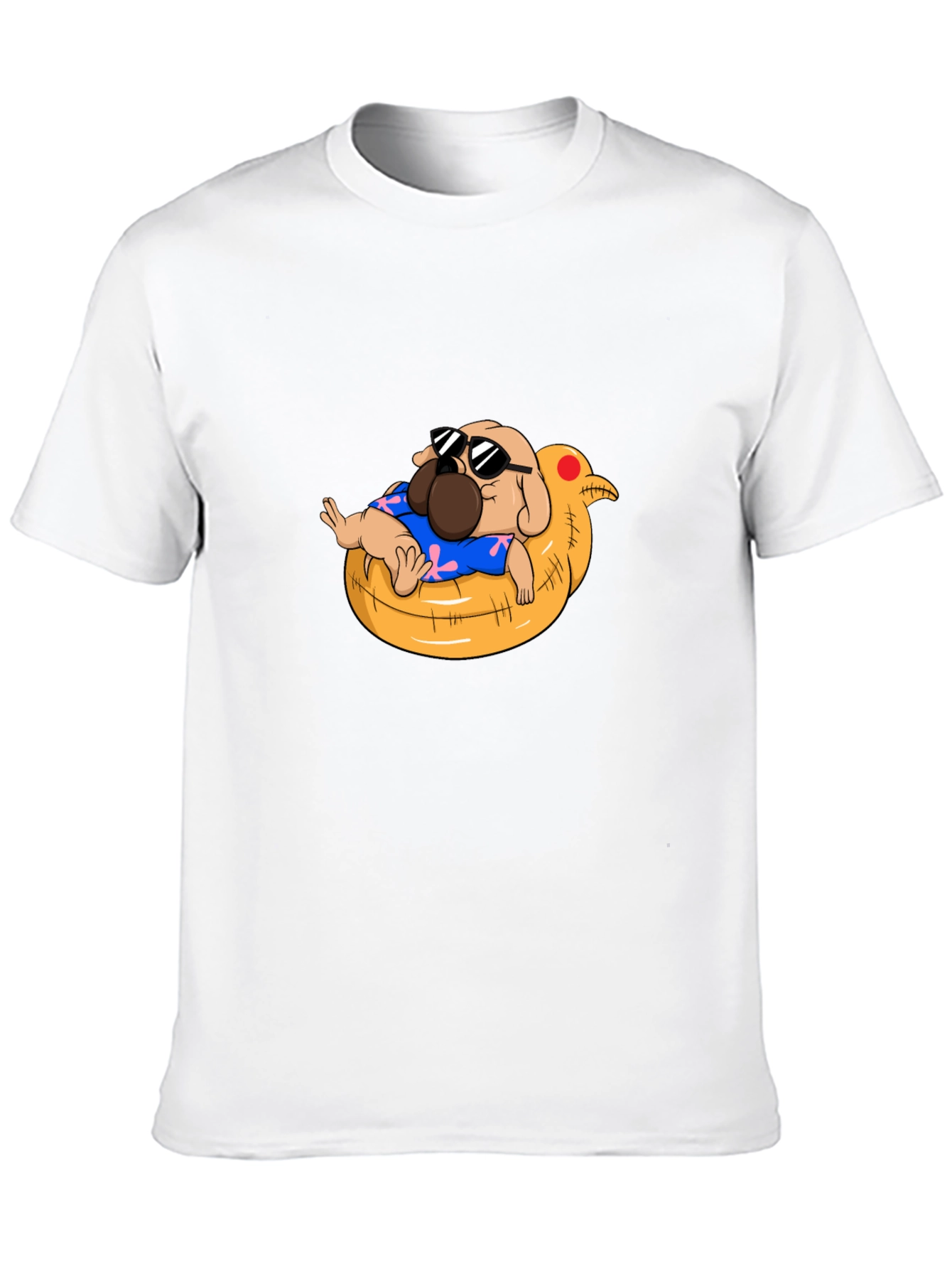 Cool Pug in Duck Float T-Shirt - Summer Vibes!