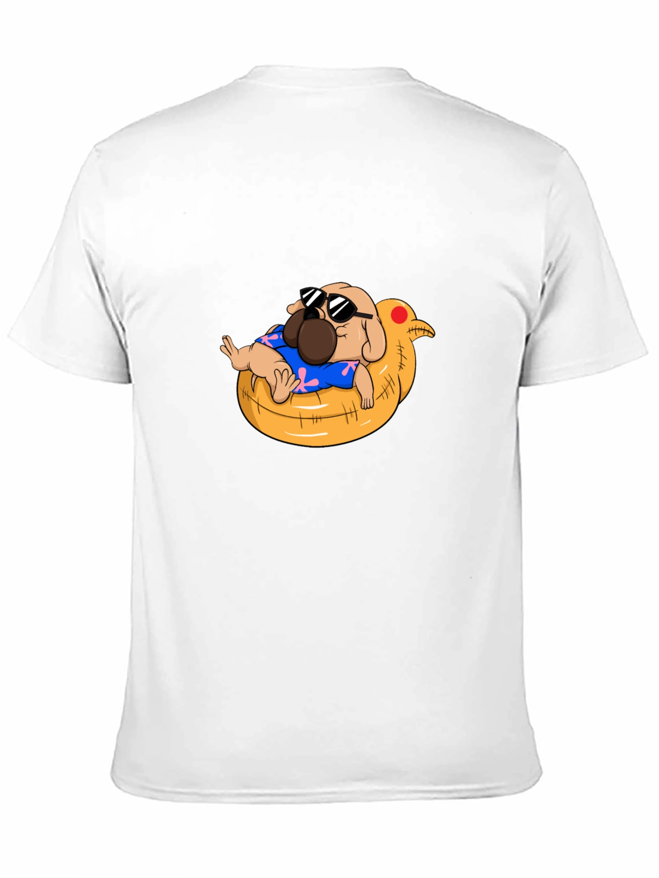 Cool Pug in Duck Float T-Shirt - Summer Vibes!