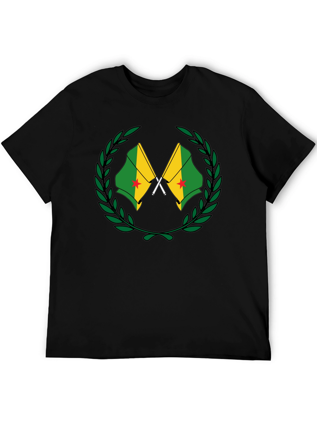 French Guiana Flag T-Shirt - Black