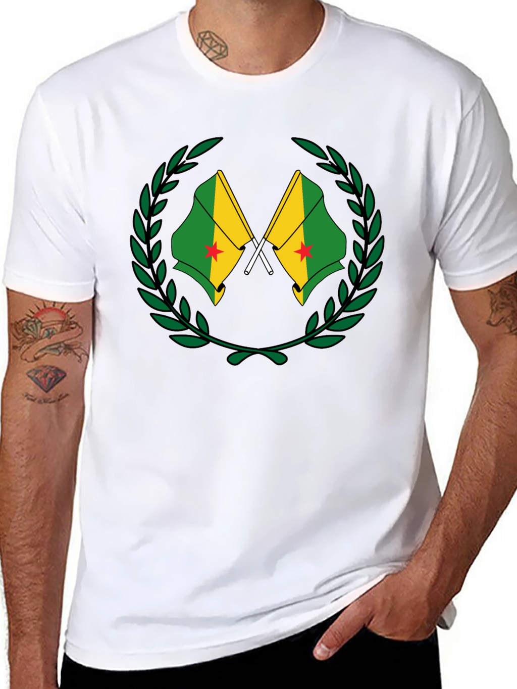 French Guiana Flag T-Shirt - Black
