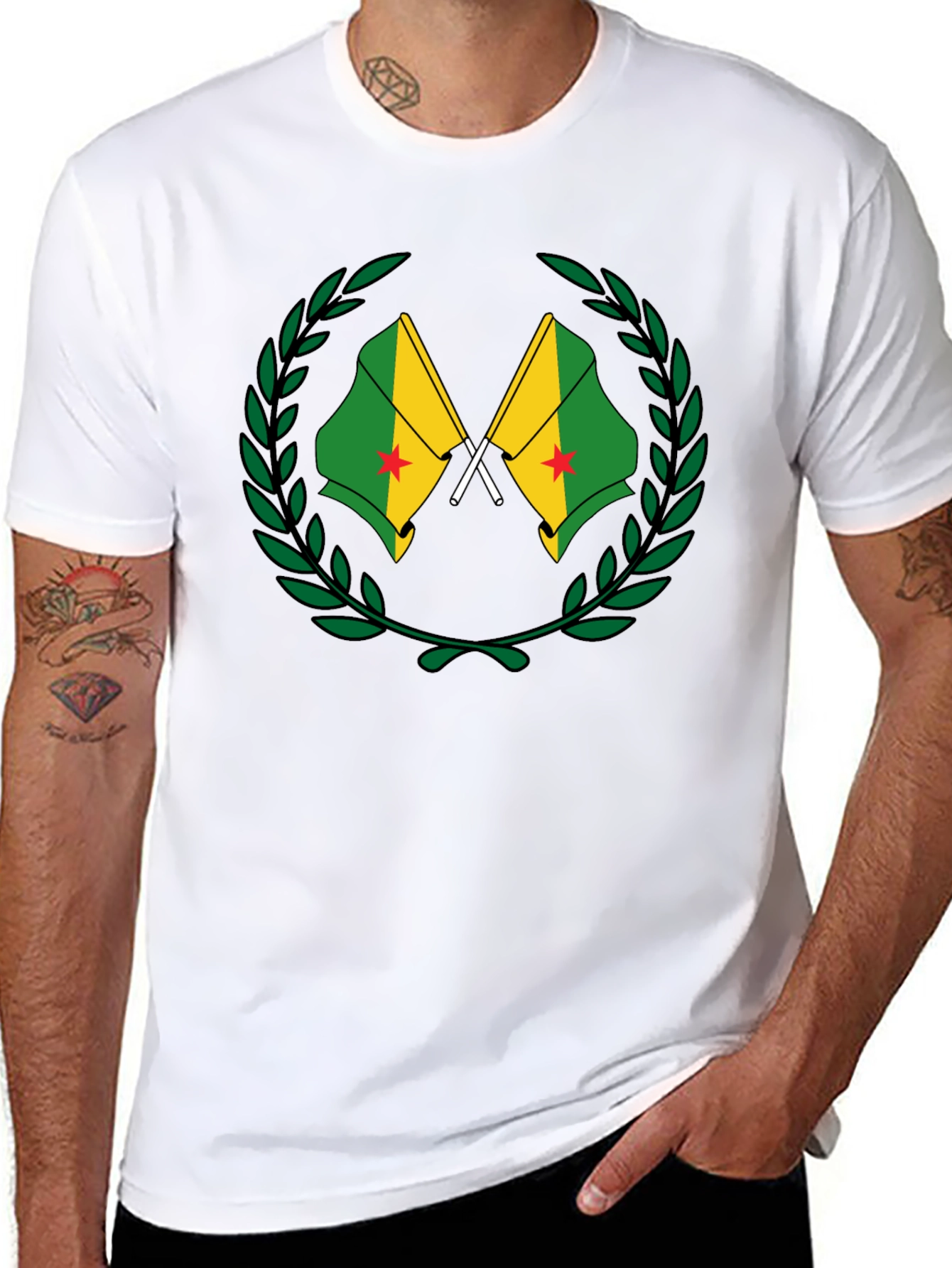 French Guiana Flag T-Shirt - Black