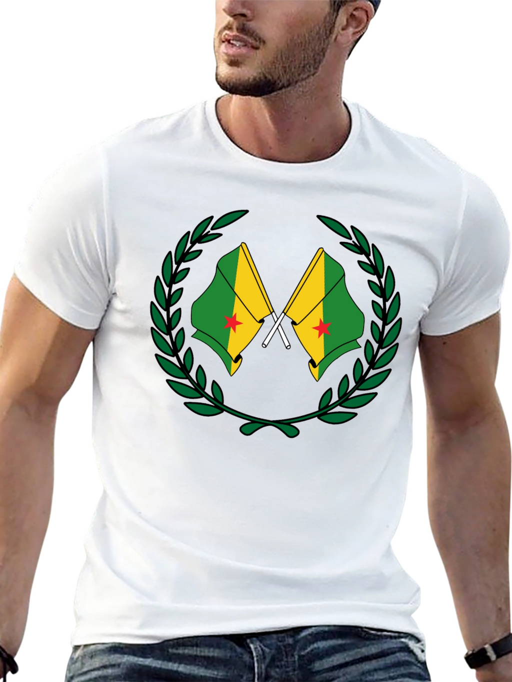 French Guiana Flag T-Shirt - Black