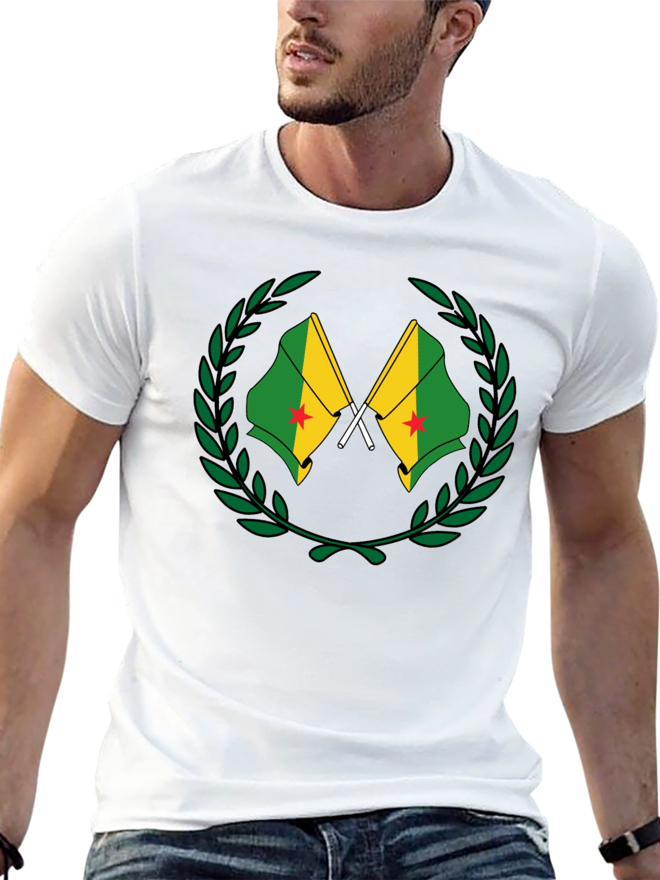 French Guiana Flag T-Shirt - Black