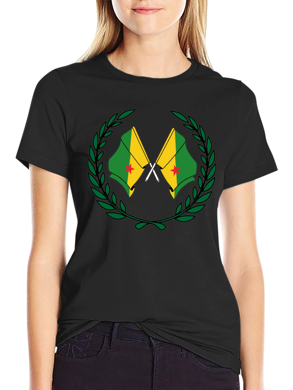 French Guiana Flag T-Shirt - Black