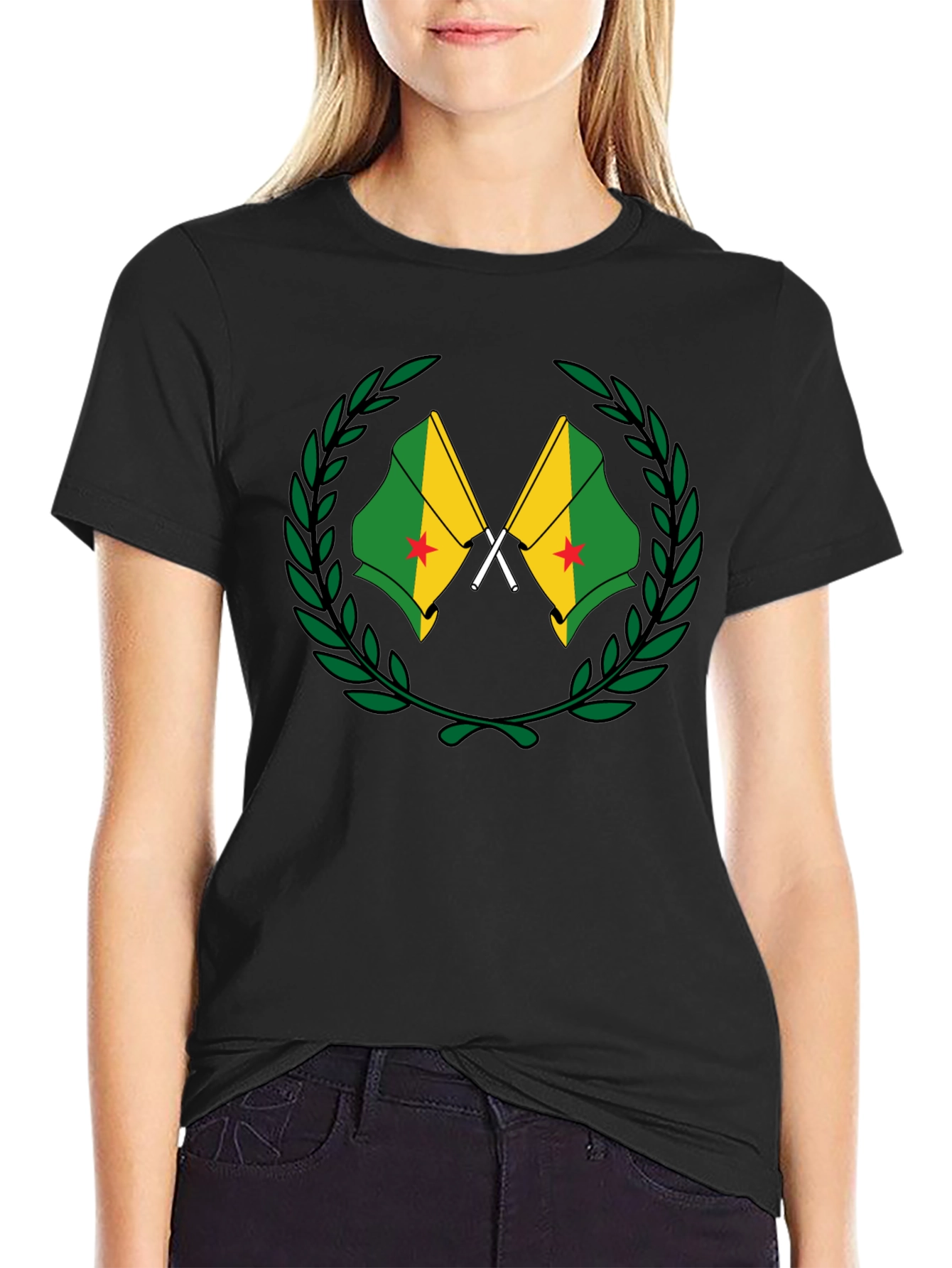 French Guiana Flag T-Shirt - Black