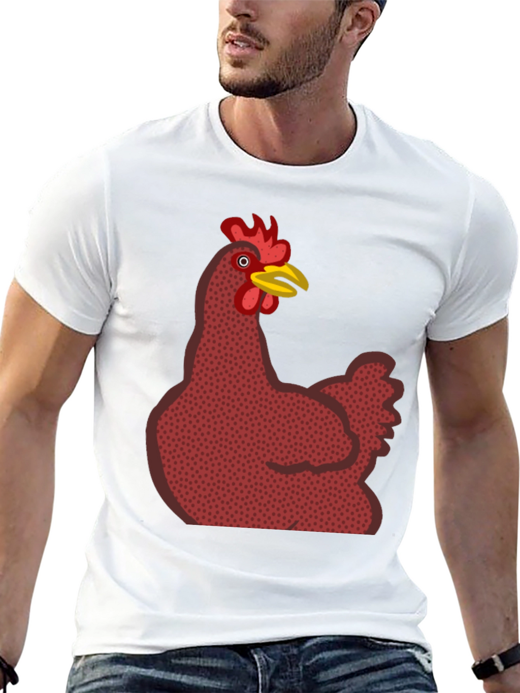 Chicken Graphic T-Shirt - Black Casual Tee